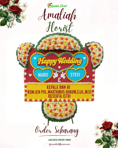 Karangan Papan Bunga Pernikahan di Hukurila